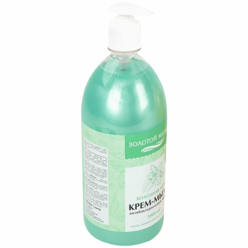 Мыло-крем жидкое ЗОЛОТОЙ ИДЕАЛ "Холодная мята" антибактериальный, 1 л