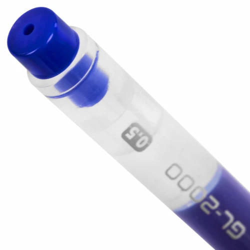 Ручка гелевая BRAUBERG "GL-2000" 0.5 мм, прозрачный корпус, синяя