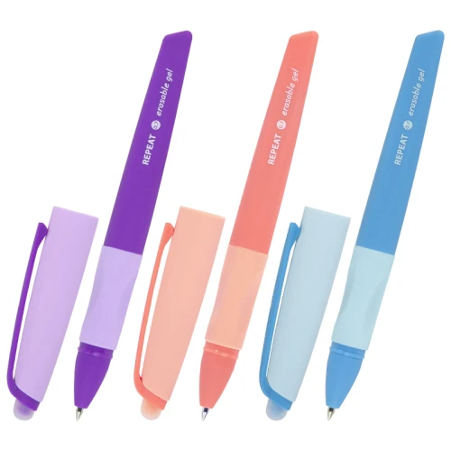 Ручка гелевая BRAUBERG "REPEAT COLOR" стираемая, 0.7 мм, корпус ассорти, синяя