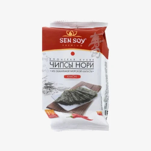 Чипсы нори Sen Soy Premium "Kimchi" из морской капусты 4,5 гр