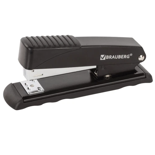 Степлер до 30 листов BRAUBERG "Office" металл, №24/6-26/6, черный