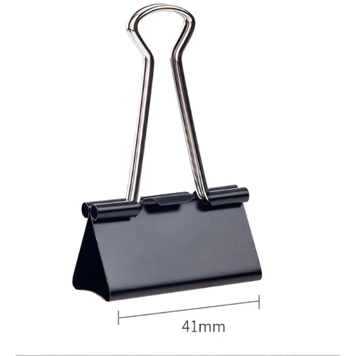 Зажим для бумаг DELI 41 мм, чёрные, 12 шт.