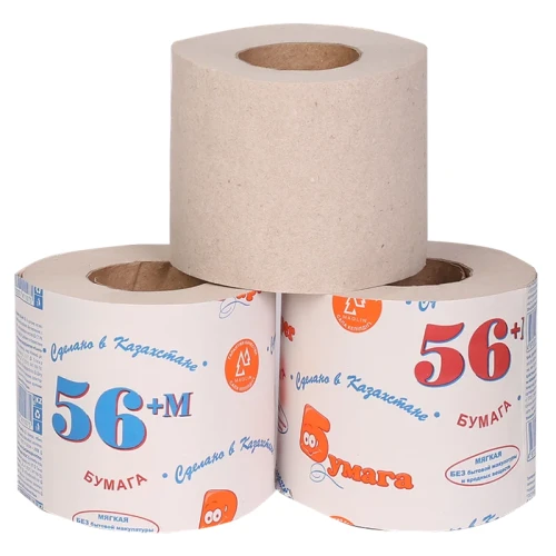 Туалетная бумага 56 М+ 1-слойная, серая, 10 шт.