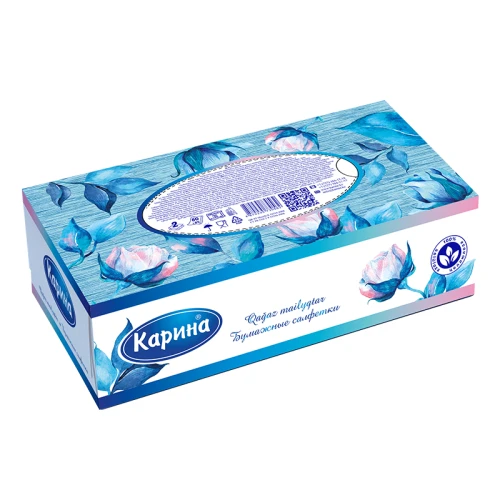 Салфетки бумажные Карина 2-слойные, 20*20 см, белые, 80 листов