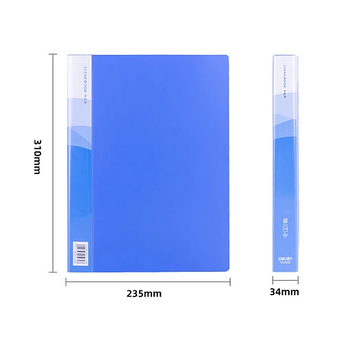 Папка 60 вкладышей DELI А4, 1000 мкм, голубая