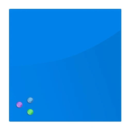 Доска стеклянная BRAUBERG 45*45 см, магнитно-маркерная, 3 магнита, синяя