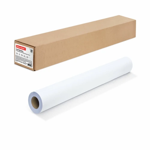 Бумага широкоформатная для плоттера BRAUBERG 90 г/м2, 610 мм* 45 м в рулоне