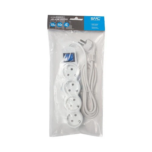 Сетевой фильтр SVC ZP4S-18M 4 розеток, 1.8 м, белый
