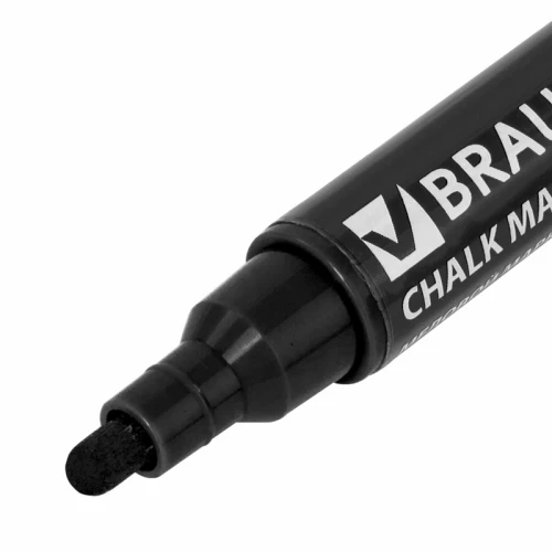 Маркер меловой BRAUBERG "POP-ART" сухостираемый, 5 мм, черный