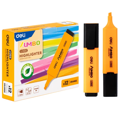 Текстовыделитель DELI "U366" скошенный, 1-5 мм, оранжевый