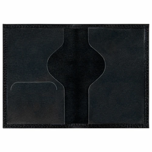 Обложка для паспорта BRAUBERG, мягкий, натуральная кожа, черная