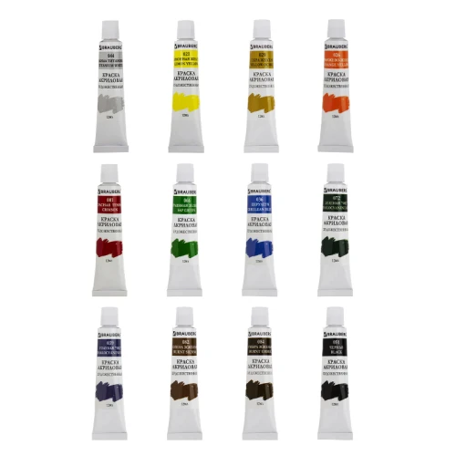 Краски акриловые художественные BRAUBERG "ART DEBUT" 12 цветов по 12 мл