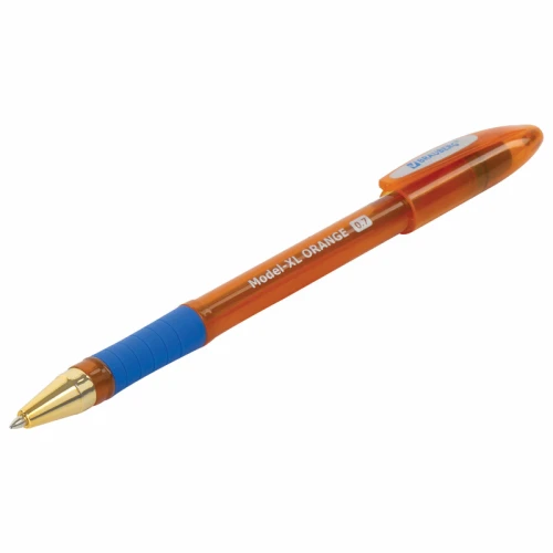 Ручка шариковая BRAUBERG "Model-XL ORANGE" 0.7 мм, оранжевый корпус, масляная, синяя