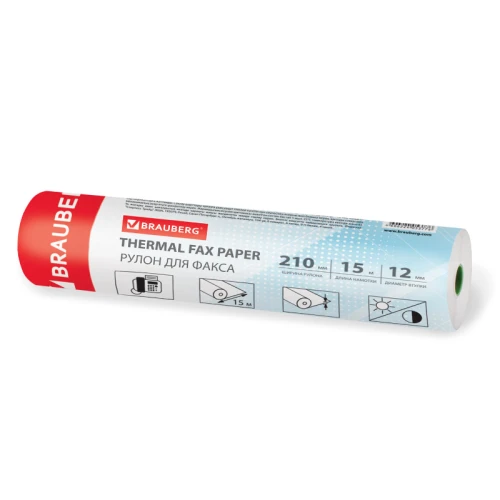 Рулон для факса BRAUBERG 210 мм*15 м