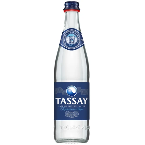 Вода питьевая TASSAY газированная, стекло, 0.5 л