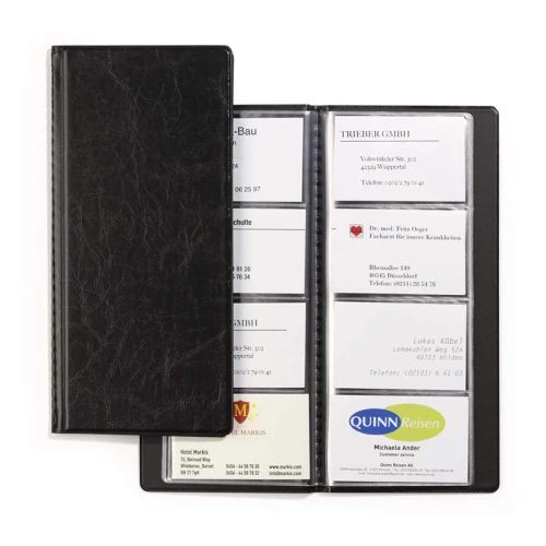 Визитница на 96 визиток Durable, кожзам, 115*253 мм, коричневая