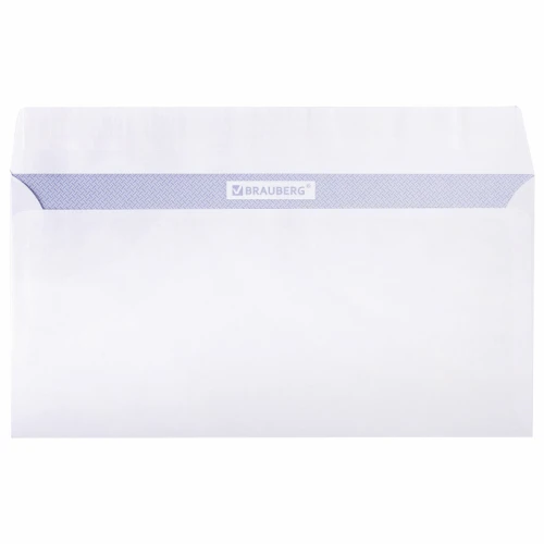 Конверт BRAUBERG Е65, 110*220 мм, "Куда-Кому", внутренняя запечатка, 25 шт.