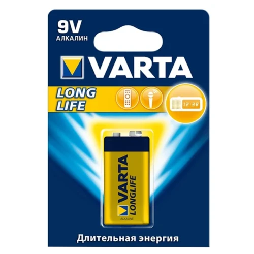 Батарейка VARTA Longlife крона 9V (6LR61) алкалиновая, 1 шт. в блистере