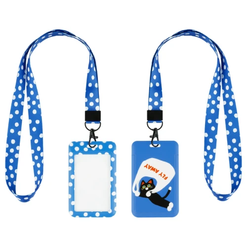 Бейдж вертикальный MESHU "Fly cat" 110*70 мм, лента с карабином, 3D печать