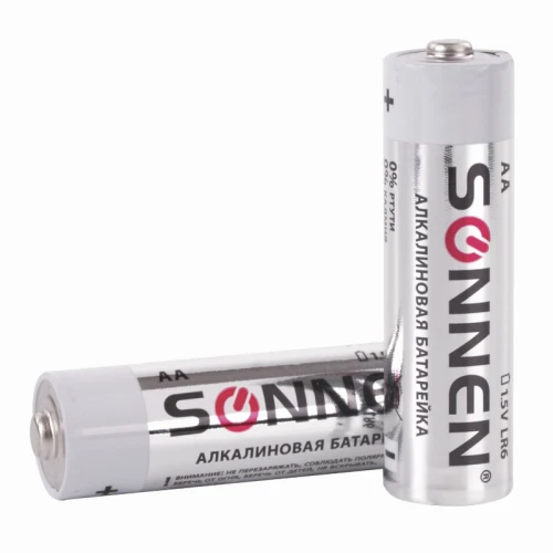 Батарейки SONNEN "Alkaline" AA (LR6, 15А) алкалиновые, 10 шт. в блистере
