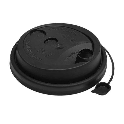 Крышка с пробкой заглушкой d=80 мм, матовая черная, 50 шт.