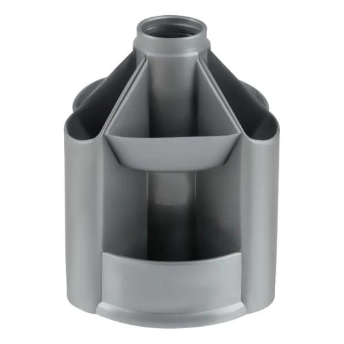 Настольная подставка СТАММ "Mini Desk", 10 отделений, вращающаяся, серая