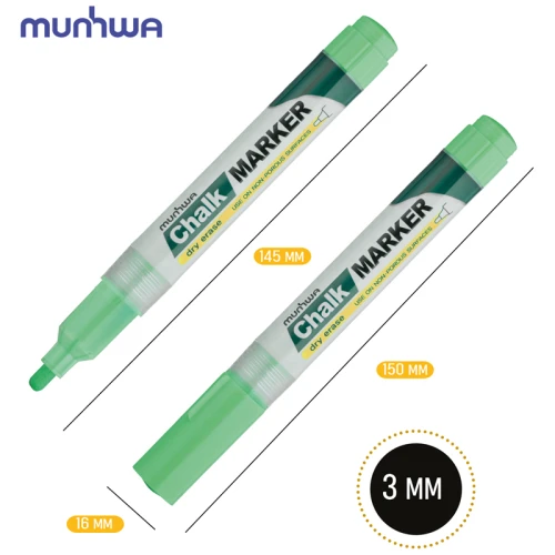 Маркер меловой MunHwa "Chalk Marker" круглый, 3 мм, зеленый