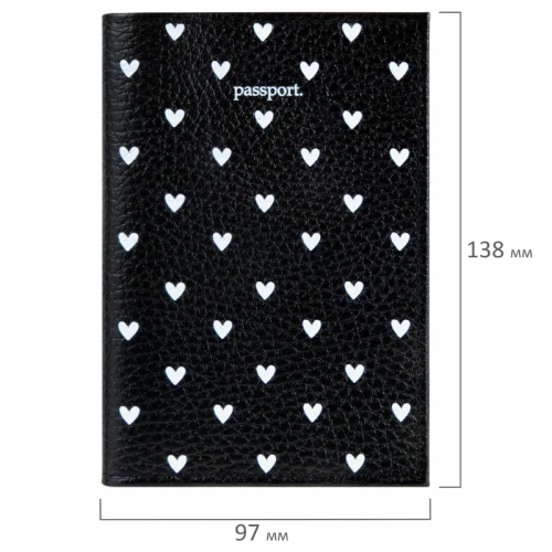 Обложка для паспорта BRAUBERG, мягкий, натуральная кожа, черная