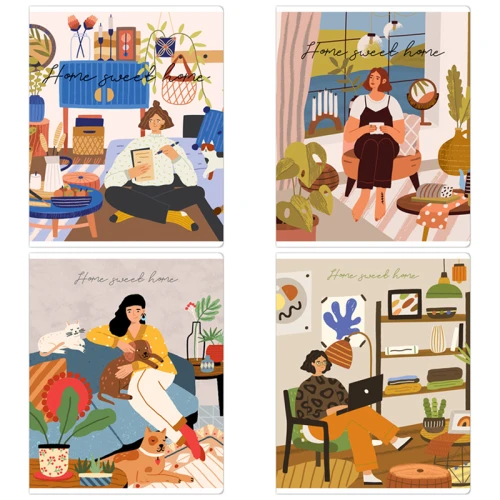 Тетрадь ArtSpace "Рисунок. Уют" А5, в клетку, 48 листов, ассорти