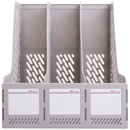 Лоток вертикальный DELI 3 отделения, серый