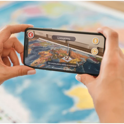 Карта мира политическая Globen 117*80 см, интерактивная, с ламинацией, европодвес