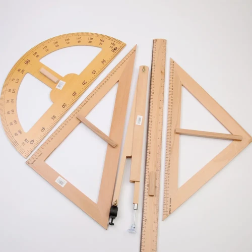 Набор чертежный большой для школьной доски, дерево, 5 предметов