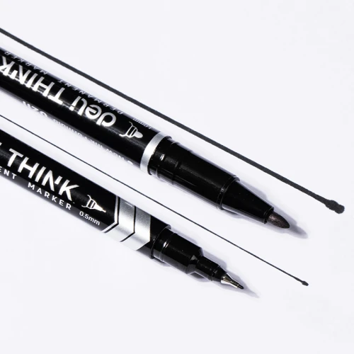 Маркер перманентный для CD/DVD DELI "Think" двухстороний, 0,5-1 мм, черный