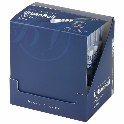 Ручка-роллер BRUNO VISCONTI "UrbanRoll" 0.5 мм, прозрачный корпус, синяя