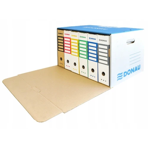 Короб архивный Donau картон, 555*360*315 мм, бело-голубой