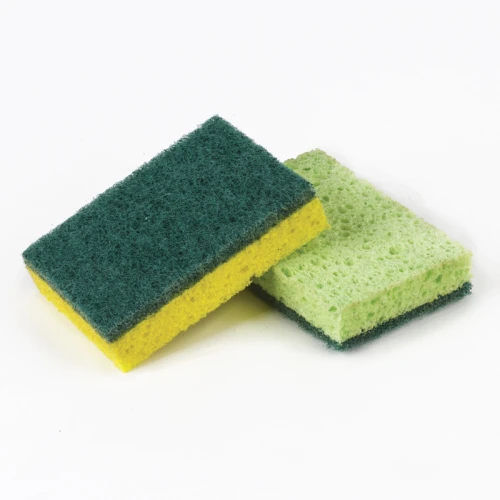 Губки для посуды LAIMA целлюлозные с абразивом, ассорти, 2 шт.