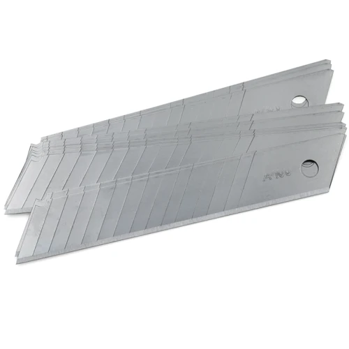 Лезвия для канцелярских ножей BASY 18 мм, в пластиковом пенале, 10 шт.