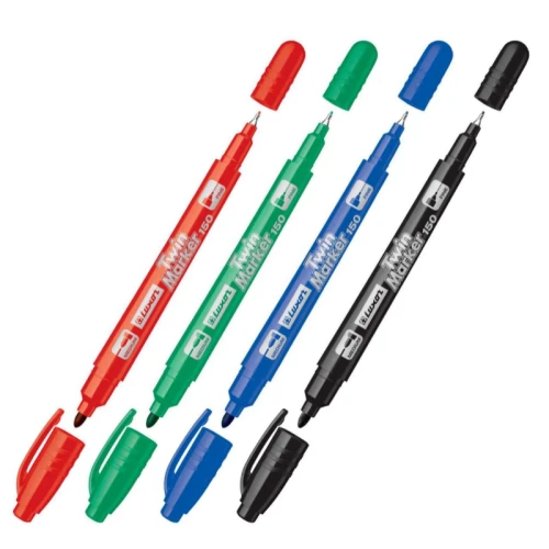 Набор перманентных маркеров LUXOR "TWIN 150" двусторонний, 0.7-1 мм, ассорти, 12 шт.