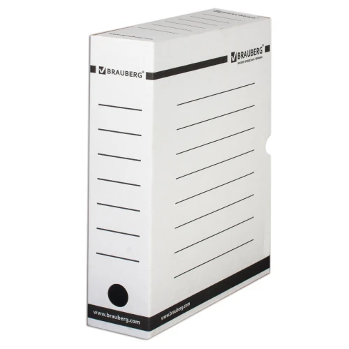 Папка архивная BRAUBERG А4, с клапаном, 75 мм, белый, до 700 листов