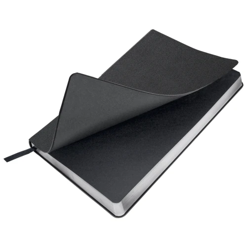 Ежедневник недатированный BRAUBERG "Metallic" А5, кожзам, гибкий, 136 л., чёрный