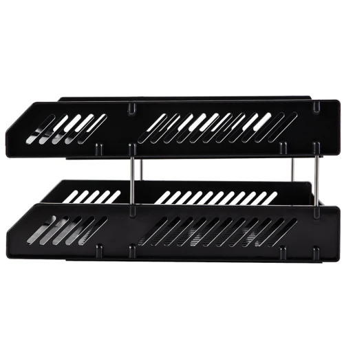 Лоток горизонтальный DELI 2 отделения, черный