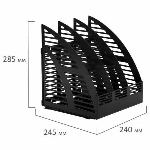 Лоток вертикальный STAFF "Basic" 3 отделения, черный