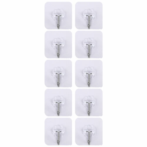 Крючки самоклеящиеся LAIMA 6*6 см, нержавеющая сталь, ПВХ, 10 шт