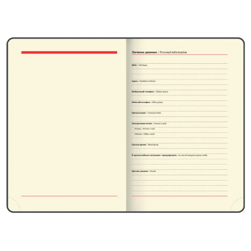 Ежедневник недатированный BRAUBERG "Metropolis Mix" А5, кожзам, гибкий, 136 л., красный