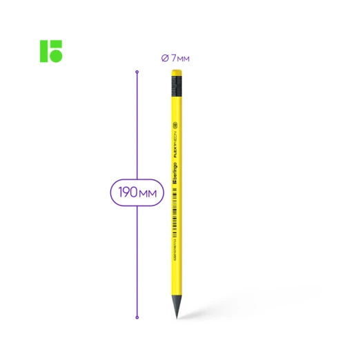 Карандаш чернографитный Berlingo "Flexy Neon" HB, с ластиком, трехгранный, ассорти