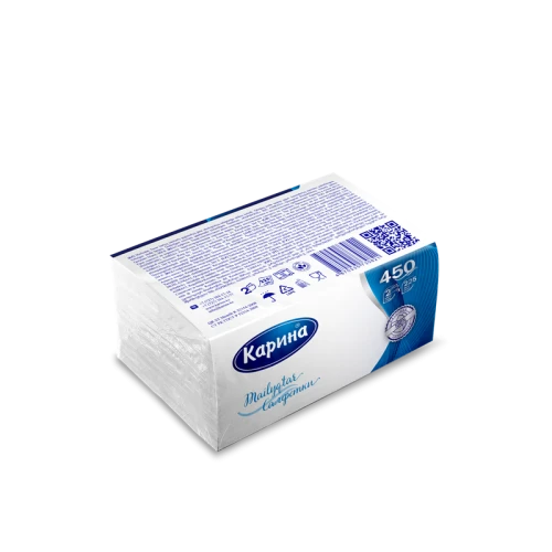 Салфетки бумажные Карина 2-слойные, 15,5*20 см, белые, 225 листов