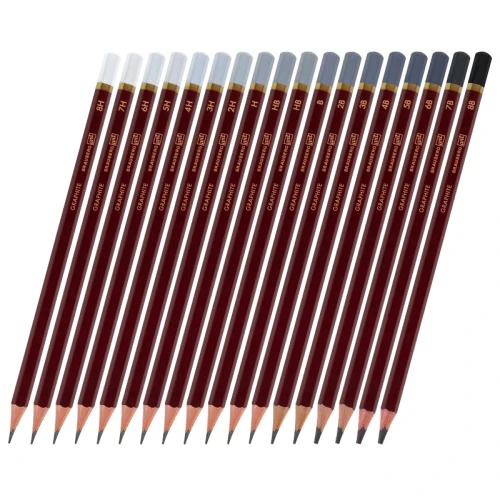 Набор карандашей чернографитных профессиональные BRAUBERG "ART PREMIERE" 8Н-8В, 18 шт.