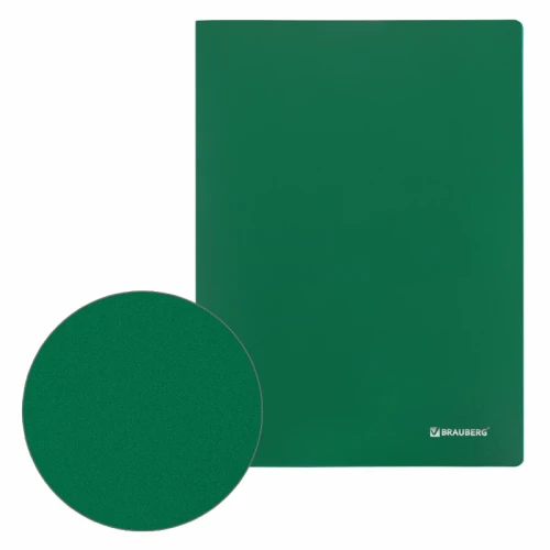 Папка 10 вкладышей BRAUBERG А4, 500 мкм, зеленая