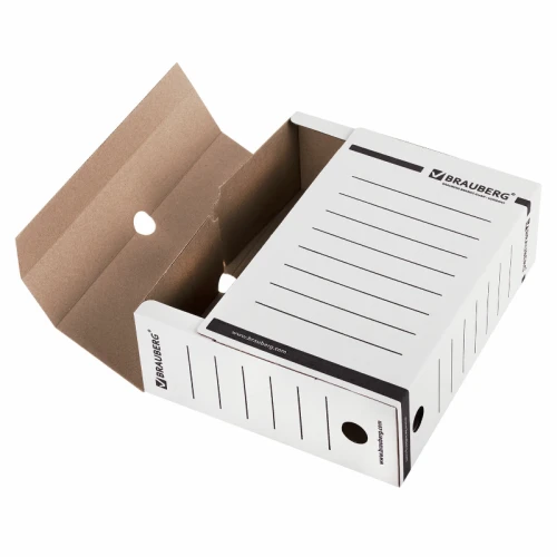 Папка архивная BRAUBERG А4, с клапаном, 100 мм, белый, до 900 листов