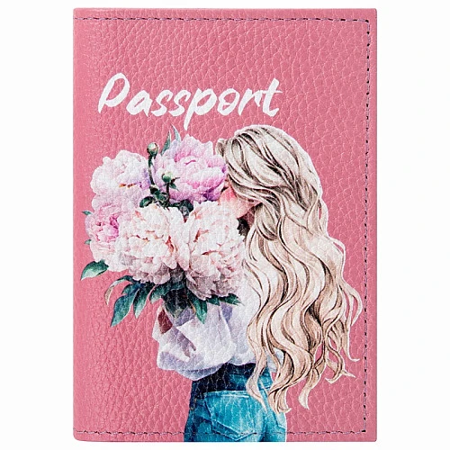 Обложка для паспорта натур. кожа, c принтом, BRG, 238868